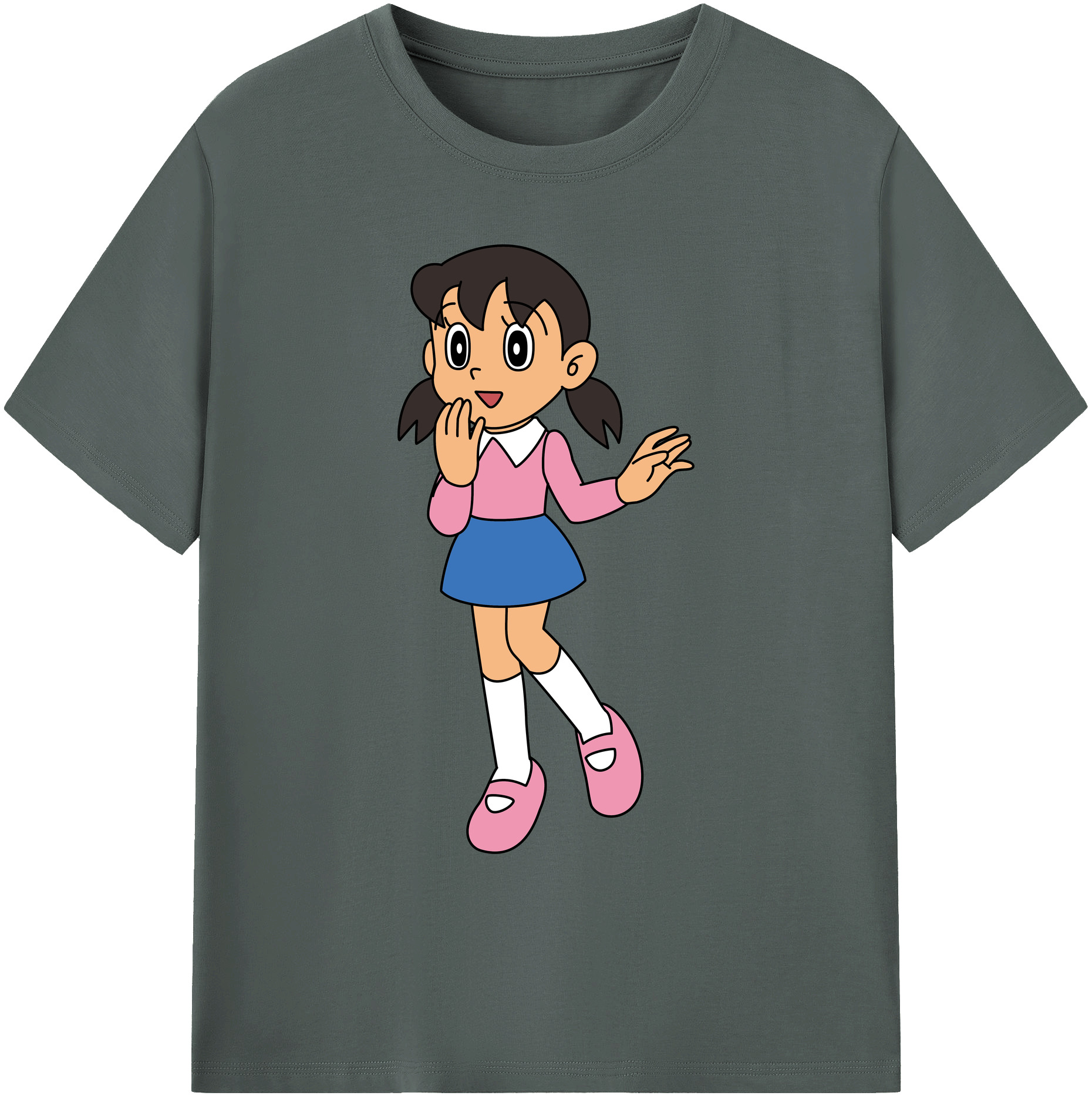 （画像用） ドラえもん みなもと しずか Doraemon Shizuka Minamoto 綿100％ メンズ半袖Tシャツ｜肌触りやわらか＆通気性